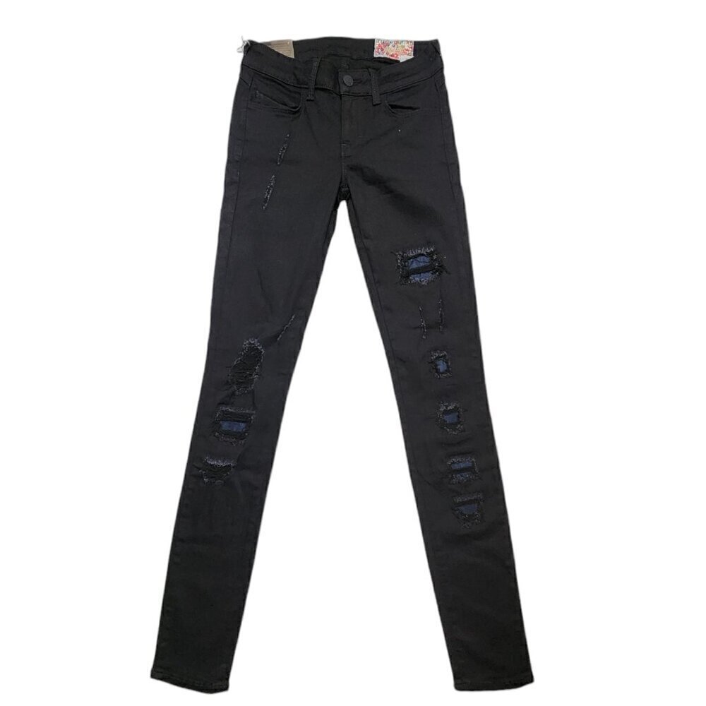 Siwy Womens Leona Drainpipe Distressed Skinny Jeans Black Size‎ 24